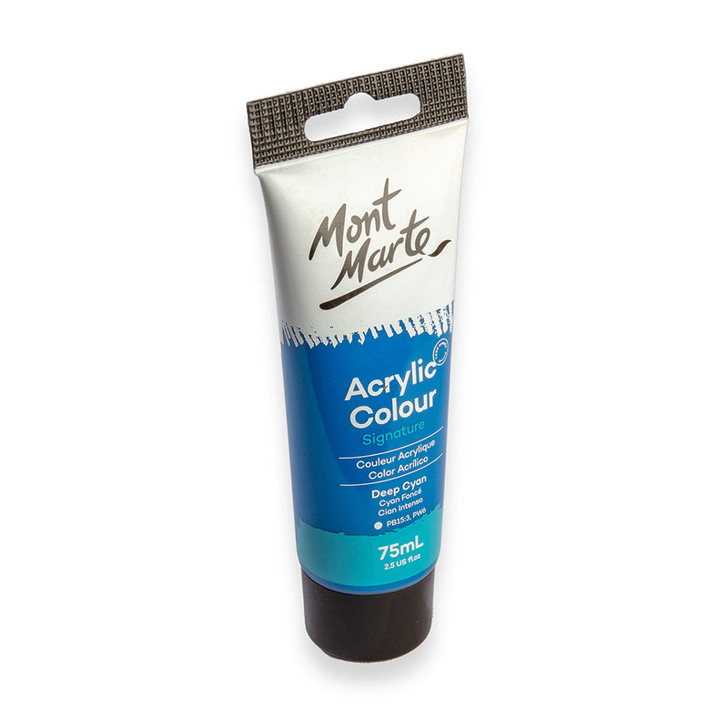 Monte Marte Acrylic Colour Paint Signature 75ml (2.5 US fl.oz) Tube - Deep Cyan Blue