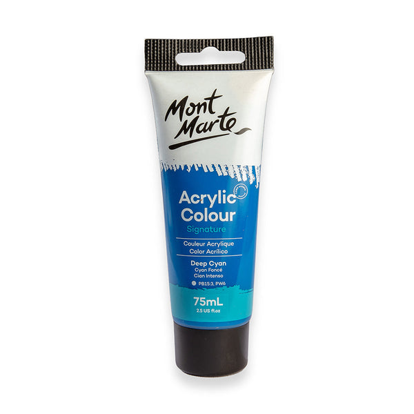 Monte Marte Acrylic Colour Paint Signature 75ml (2.5 US fl.oz) Tube - Deep Cyan Blue