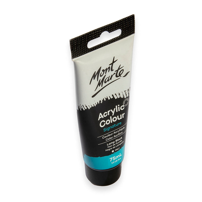 Monte Marte Acrylic Colour Paint Signature 75ml (2.5 US fl.oz) Tube - Lamp Black