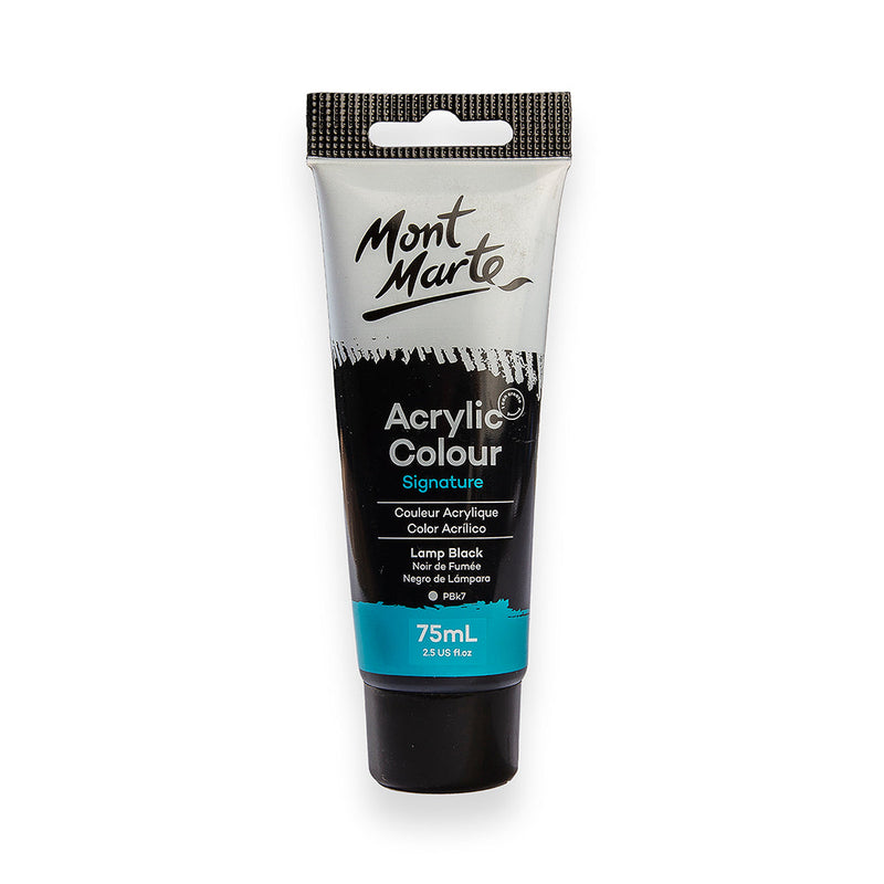 Monte Marte Acrylic Colour Paint Signature 75ml (2.5 US fl.oz) Tube - Lamp Black