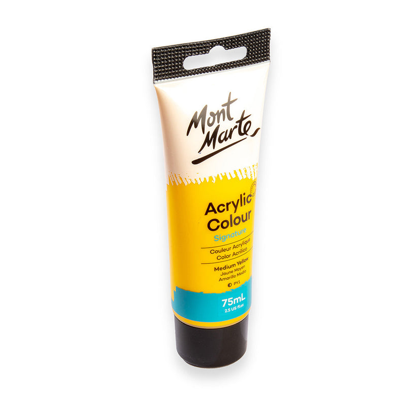 Monte Marte Acrylic Colour Paint Signature 75ml (2.5 US fl.oz) Tube - Medium Yellow