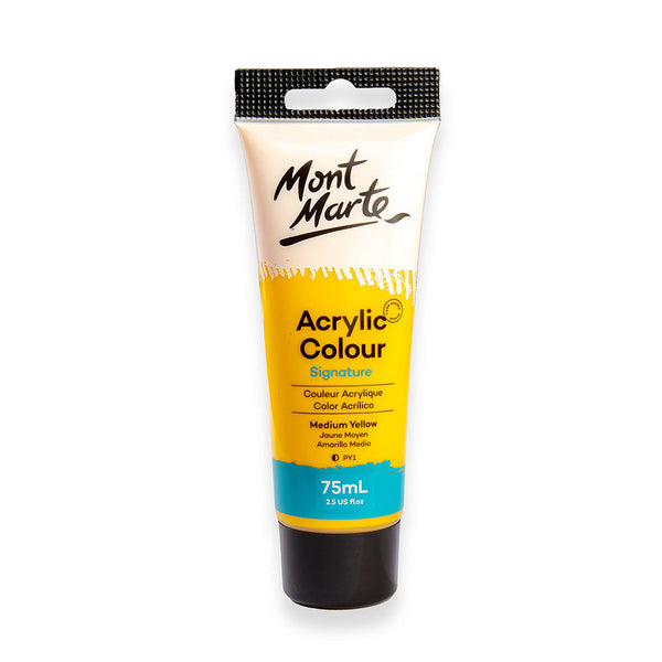 Monte Marte Acrylic Colour Paint Signature 75ml (2.5 US fl.oz) Tube - Medium Yellow