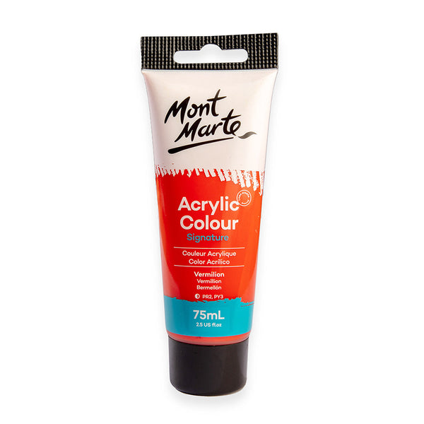 Monte Marte Acrylic Colour Paint Signature 75ml (2.5 US fl.oz) Tube - Vermilion