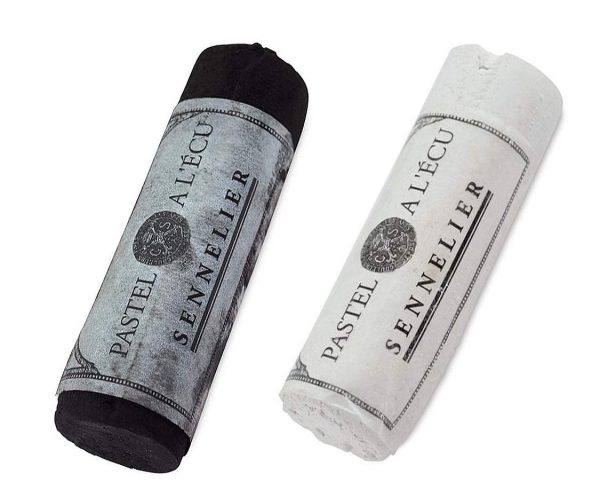 Sennelier Giant Soft Pastels Black & White (1 Each)