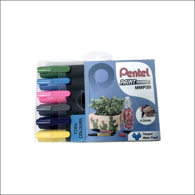 PENTEL MMP20 PAINT MARKER (COOL COLOUR)- 6PC SET