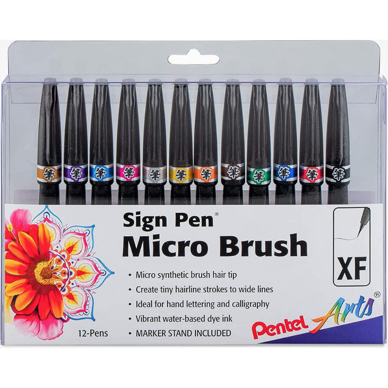 PENTEL SESF30C BRUSH SIGNPEN ARTIST -  12PC SET