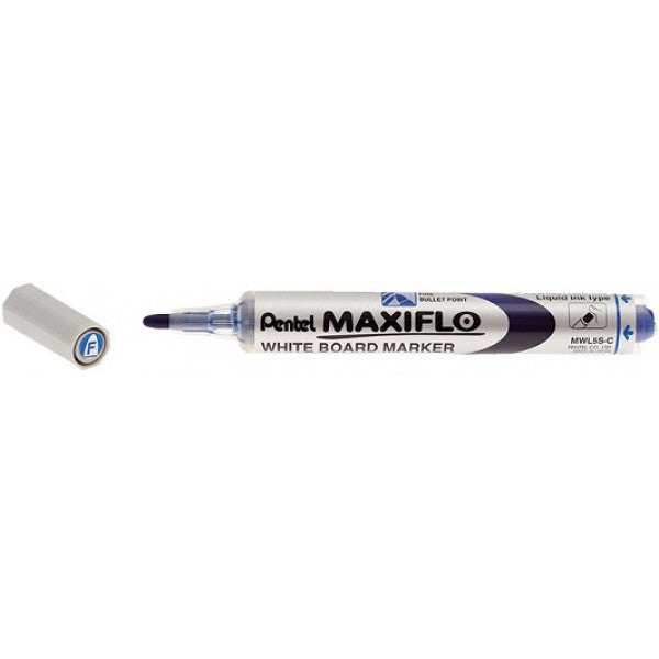 Pentel MWL5S-C MAXIFLOW WHITEBOARD MARKER BULLET FINE BLUE