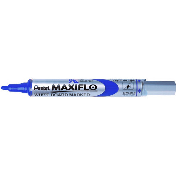 Pentel MWL5S-C MAXIFLOW WHITEBOARD MARKER BULLET FINE BLUE