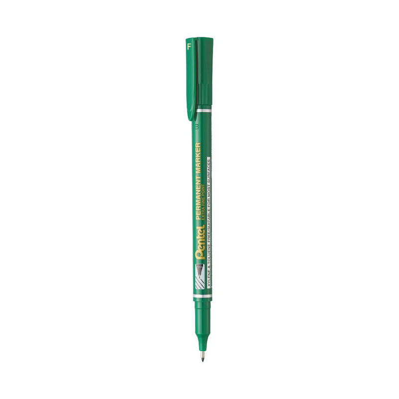 Pentel NF450 PERMANENT MARKER -10PC BOX, GREEN INK