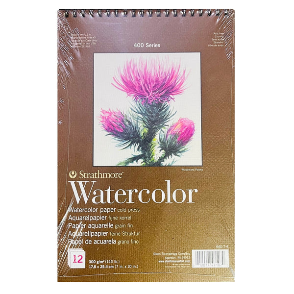 STRATHMORE 400 SERIES WATERCOLOUR PADS COLD PRESS 12 sheets GSM-300 SIZE-17.8x25.4 cm (7 x 10 inches) P440-7-4