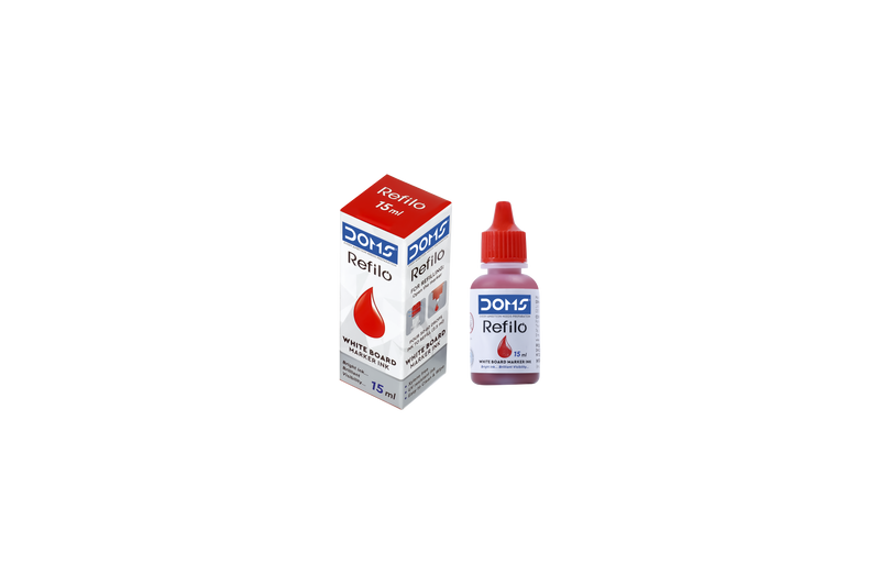 DOMS REFILO WHITE BOARD MARKER INK RED 15 ML (PACK OF 2)