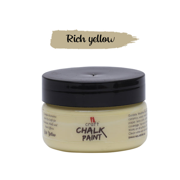 iCraft Chalk Paint -Rich Yellow, 50 ml