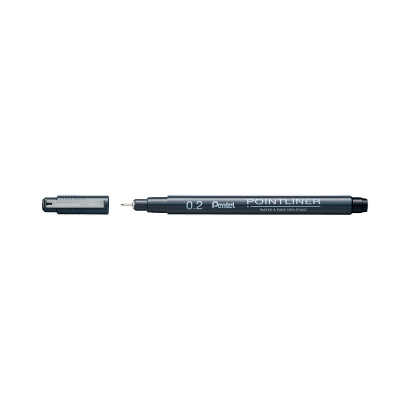 Pentel S20P-2A POINTLINER PIGMENT INK PEN 0.2MM -BLACK