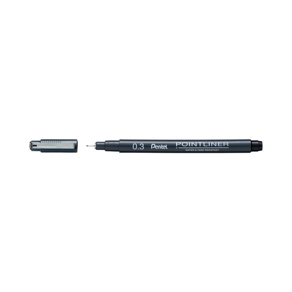 Pentel S20P-3A POINTLINER PIGMENT INK PEN 0.3MM -BLACK