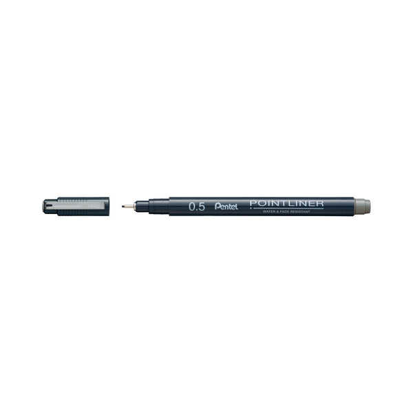 Pentel S20P-5N POINTLINER PIGMENT INK PEN 0.5MM -GREY