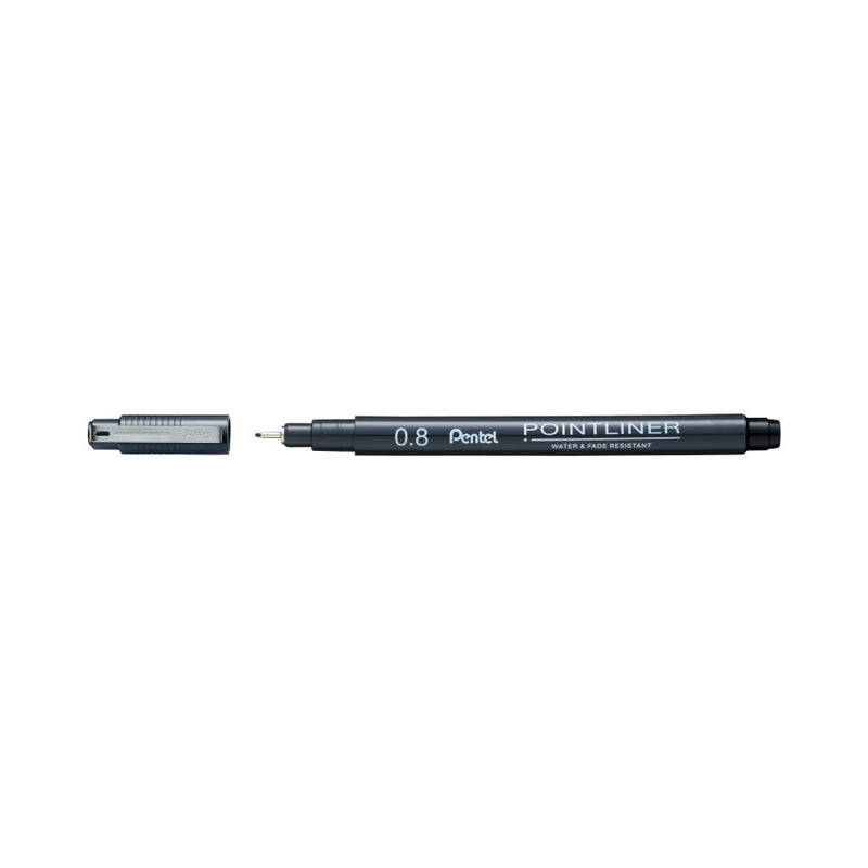 Pentel S20P-8A POINTLINER PIGMENT INK PEN 0.8MM -BLACK