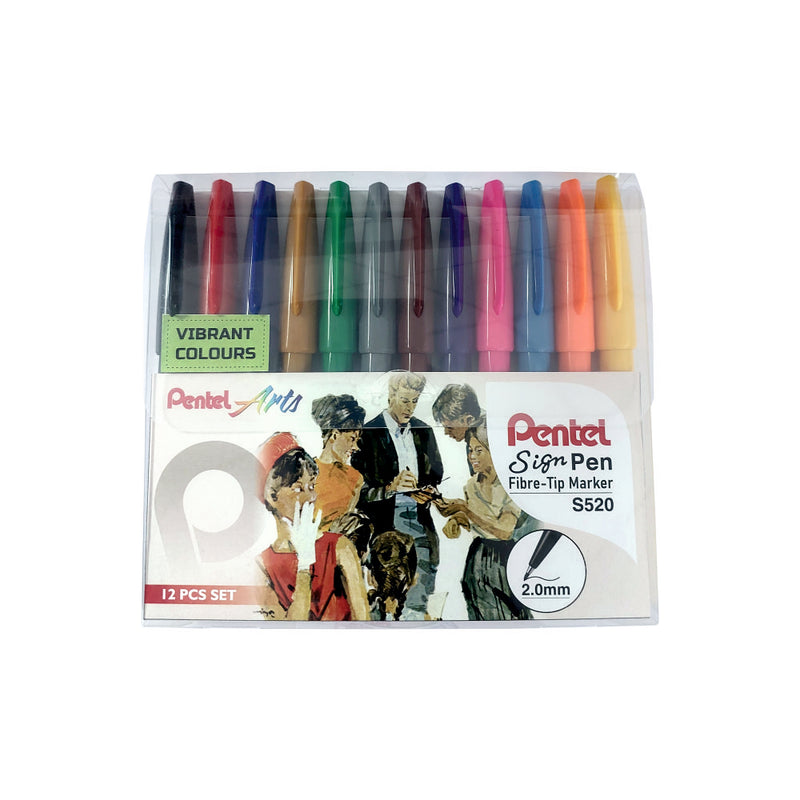 PENTEL S520 SIGNPEN- 12PC SET