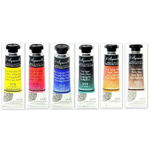 Sennelier Aquarelle French Artists’ Watercolor – Set B 6 X 10ML