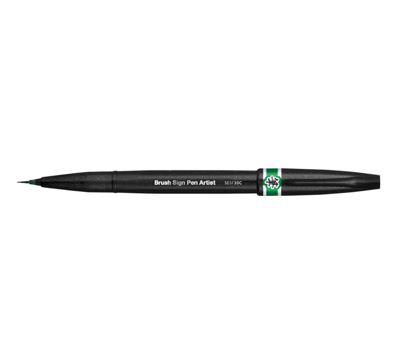 Pentel SESF30C BRUSH SIGNPEN ARTIST-1PC BLST PKG -GREEN (DX)