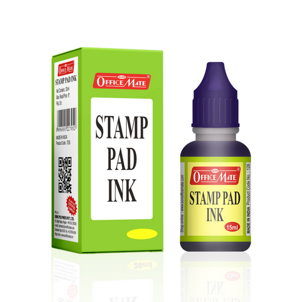 Soni Officemate Stamp Pad Ink, Violet Color, 15 Ml - Pack of 10