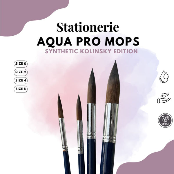 Stationerie Aqua Pro Mops - Vegan Synthetic Kolinsky Edition
