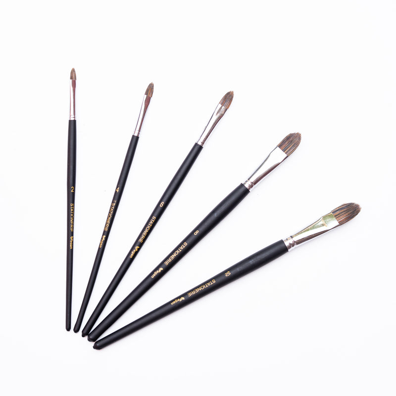 Stationerie Lite Series Filbert Brush Set of 5 - Artikate Exclusive