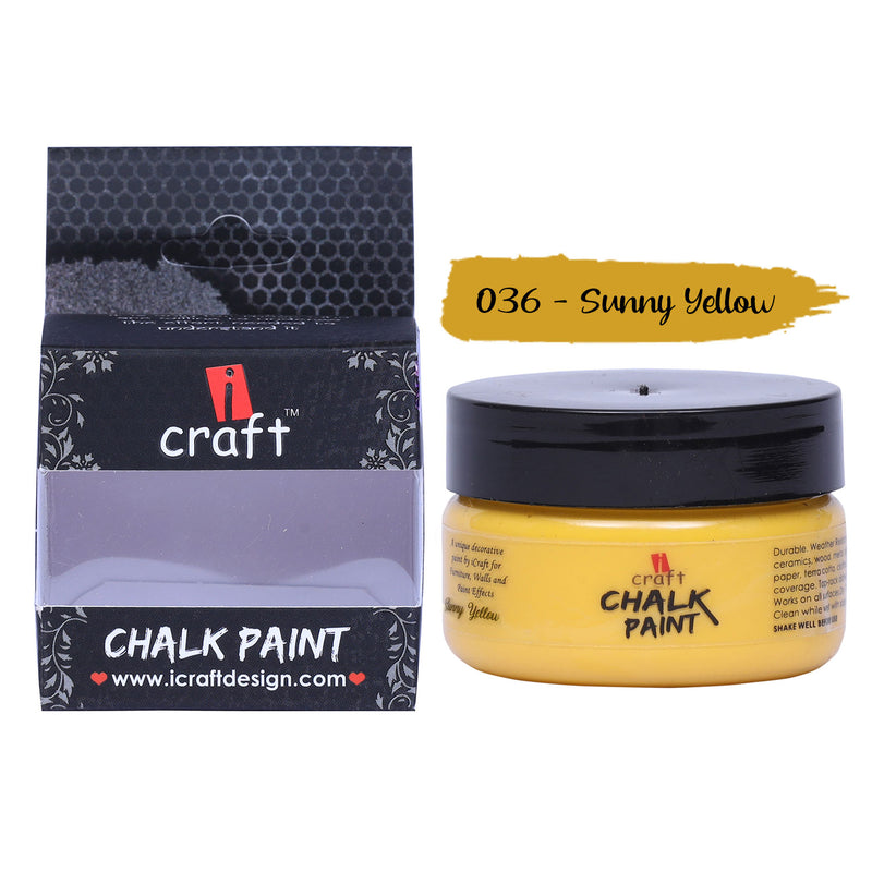 iCraft Chalk Paint -Sunny Yellow, 50ml