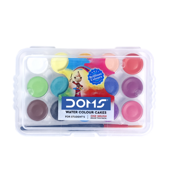 Doms Water Colour Cakes 15 Shades 15mm Tablet Size – onmob.in