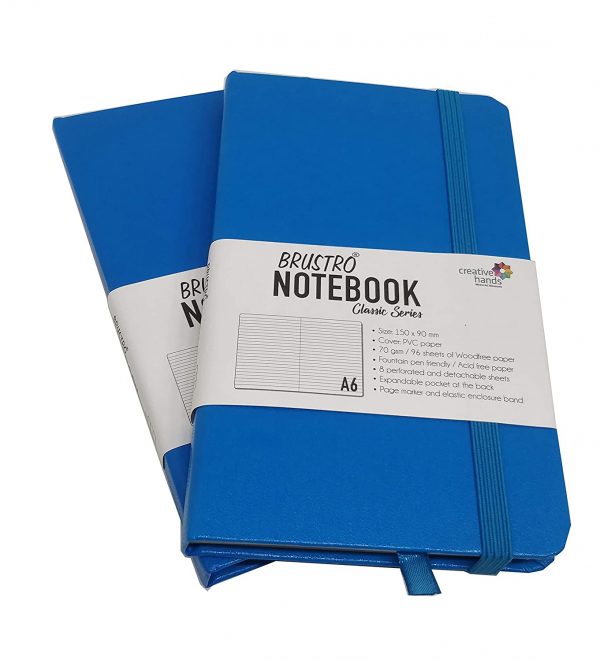 BRUSTRO NOTEBOOK CLASSIC SERIES TWIN PACK A6 BLUE