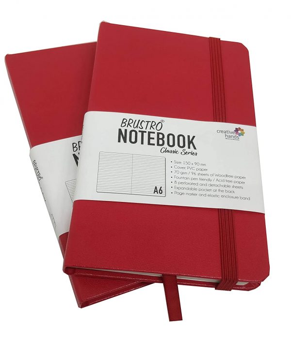 BRUSTRO NOTEBOOK CLASSIC SERIES TWIN PACK A6 RED