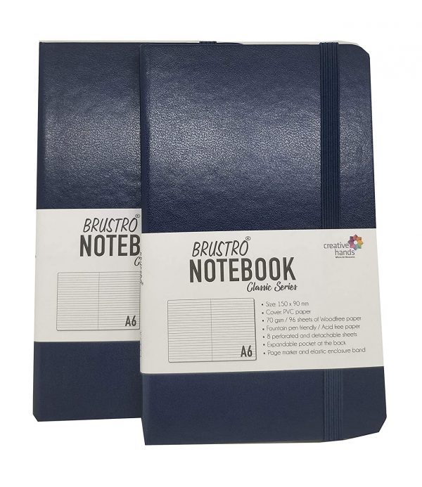 BRUSTRO NOTEBOOK CLASSIC SERIES TWIN PACK A6 DARK BLUE