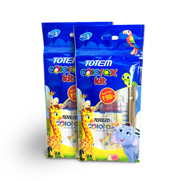 Totem Colorex Kit | Mini Stationery Set | School Essentials | Gifting Range for Kids | Smooth Color Intermixing With Bright & Intense Colors | Pack of 2