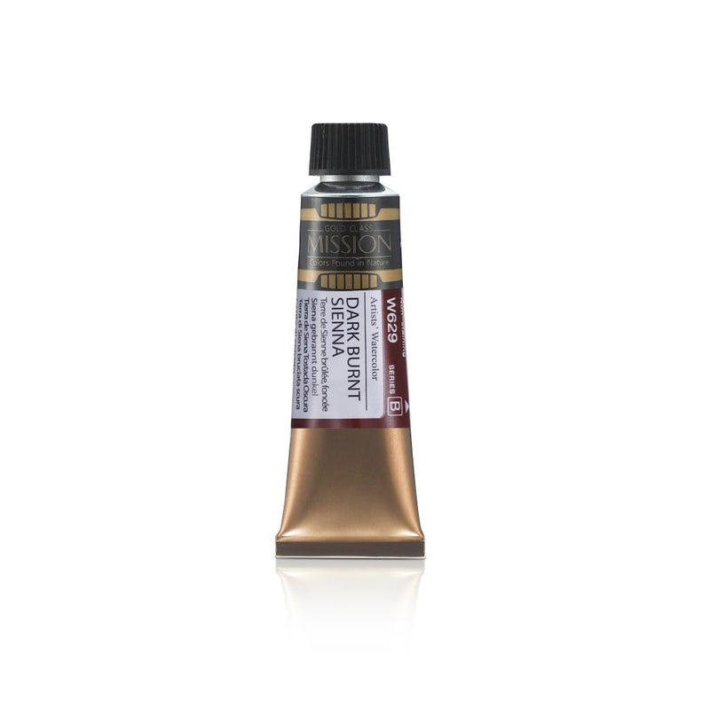 Mijello Mission Gold Class Professional Grade Extra-Fine Watercolour - Dark Burnt Sienna (629) - 15 Ml