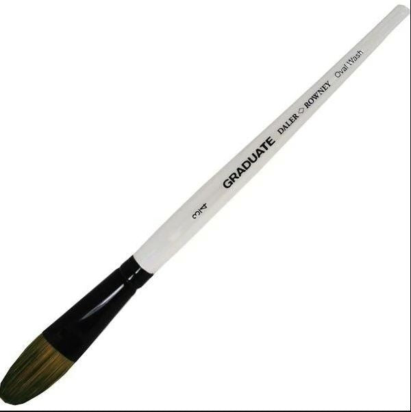 Daler-Rowney Graduate Short Handle Pony Dark Tip Oval Wash Paint Brush (3/4 Inches) Pack of 1