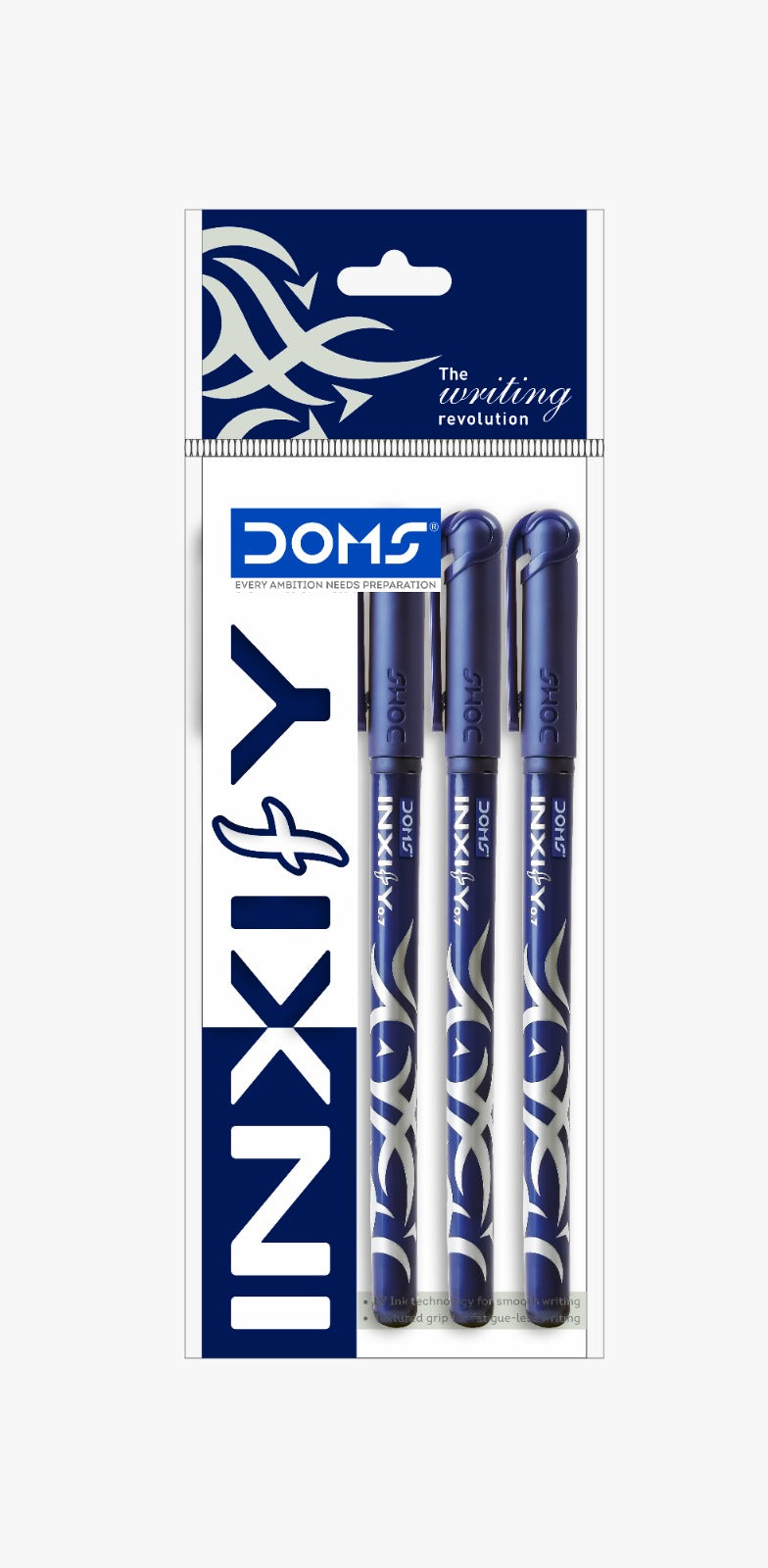 DOMS INXIFY 0.7 mm BLUE BALL POINT PENS 5 Pieces x Pack of 2 (10 Units)