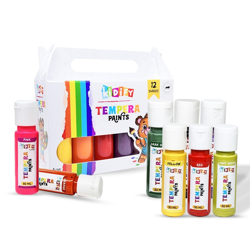 iCraft Kidify Tempera Paints, Set of 12 Colours