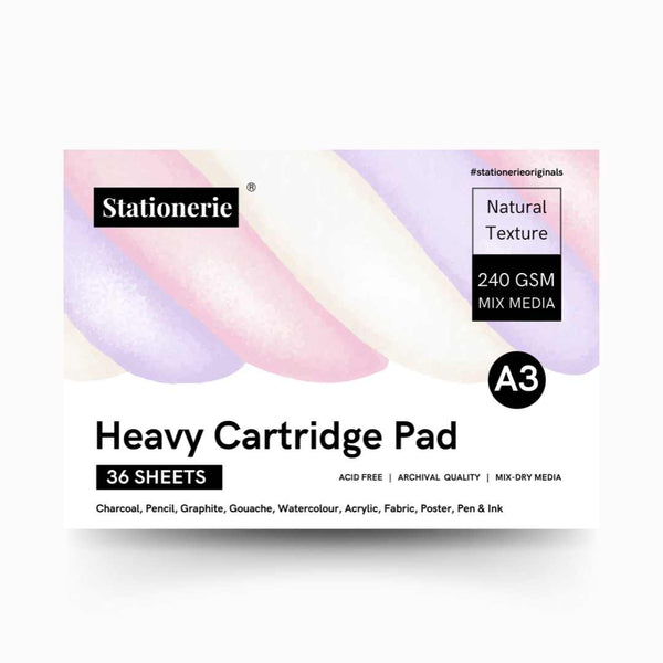 Stationerie Artists’ Heavy Cartridge A3 Pad 240gsm 36 Sheets (72 PAGES)