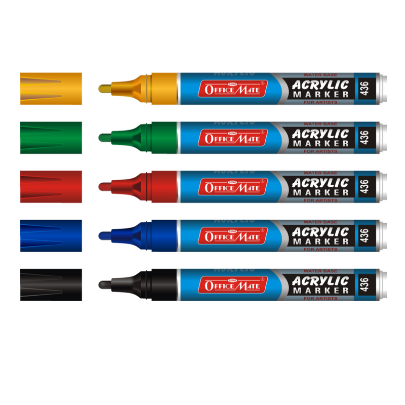 Soni Officemate Acrylic Marker - Pack of 5