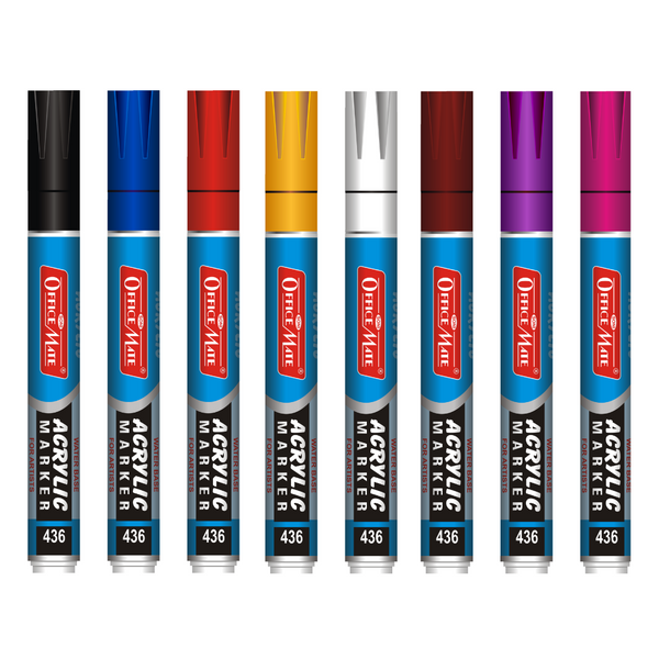 Soni Officemate Acrylic Marker - Pack of 8