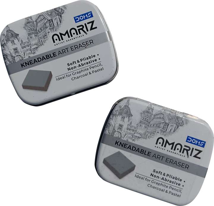 DOMS Amariz Kneadable Art Eraser Pack of 2 Non-Toxic Eraser (Grey)