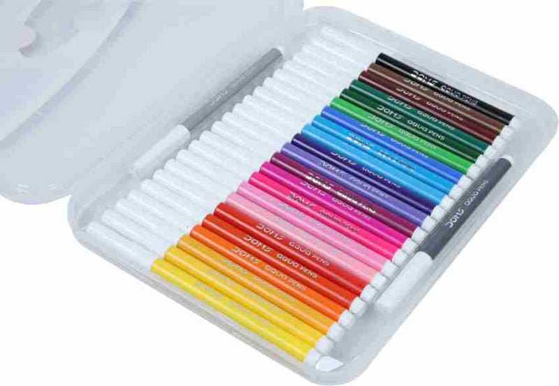 DOMS Aqua Non-Toxic Watercolour Round Nib Sketch Pens (Set of 25, Multicolor)