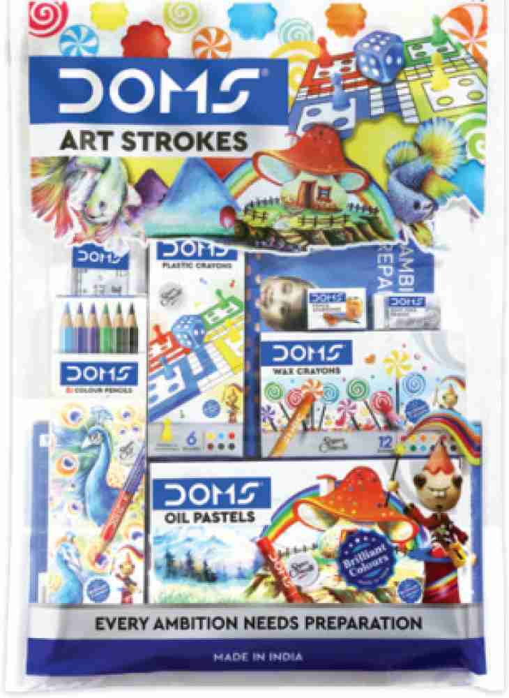 DOMS ART STROKES KIT (NEW MODEL)+ MODELLING CLAY (8SHADES)