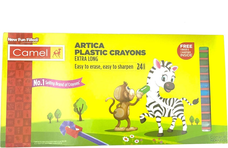 Camlin Crayons Artica 24 Shades Extra Long for drawing (Multicolor)