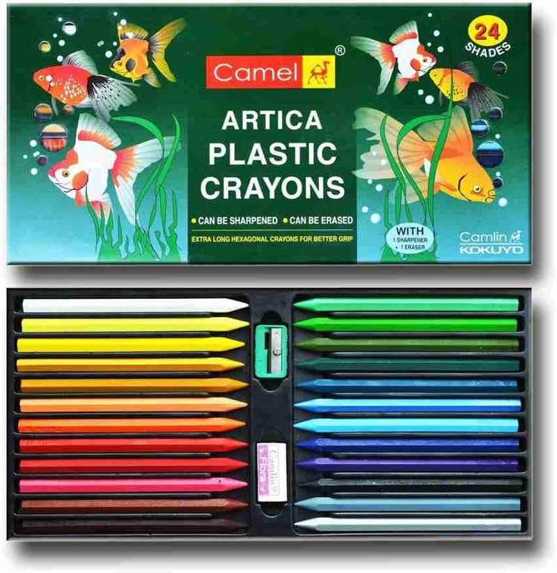 Camlin Artica Plastic Crayons 24 Shades  (Set of 1, Multicolor)