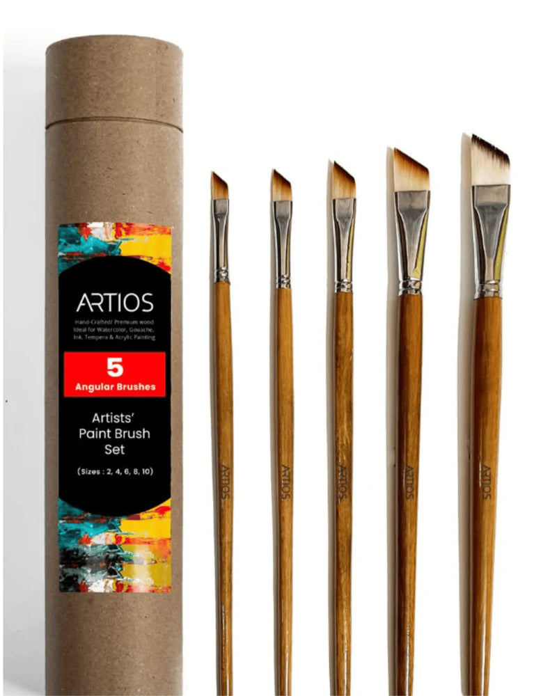 Artios Angular Set of 5 Paint Brushes