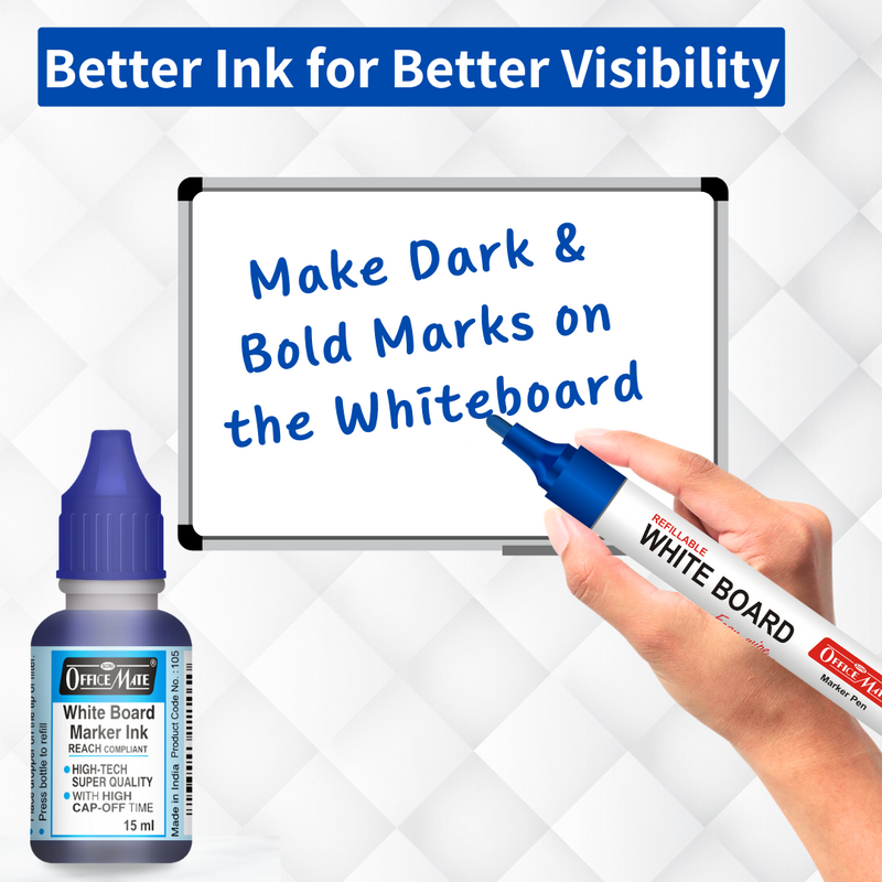Soni Officemate Whiteboard Marker Ink (MIX, 15ml, Pack of 4)
