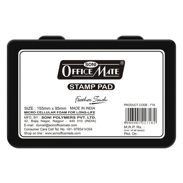 Soni Officemate Large Stamp Pad BLACK - Pack of 1