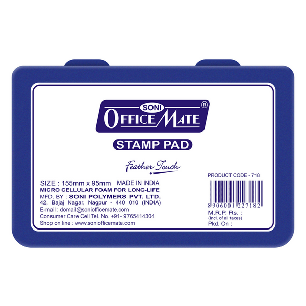 Soni Officemate Large Stamp Pad BLUE - Pack of 1