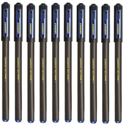 UNOMAX Unomax Geltron Gel Pen, Blue Gel Pen, smooth writing Gel Pen (Pack of 10, Ink Color - Blue)