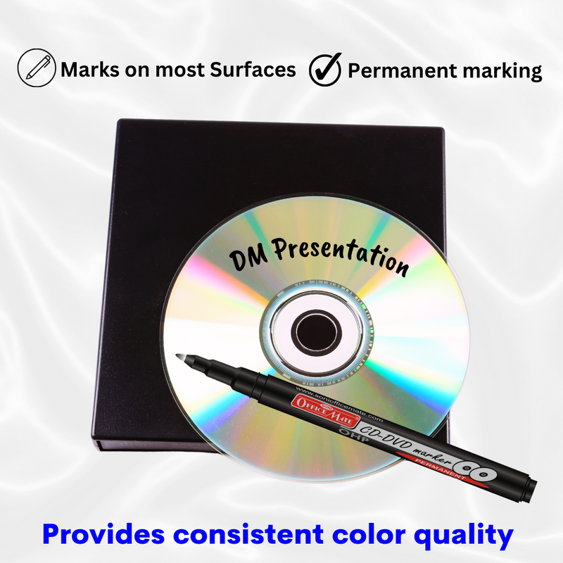 Soni Officemate CD/DVD Marker - Pack of 10 (Black)